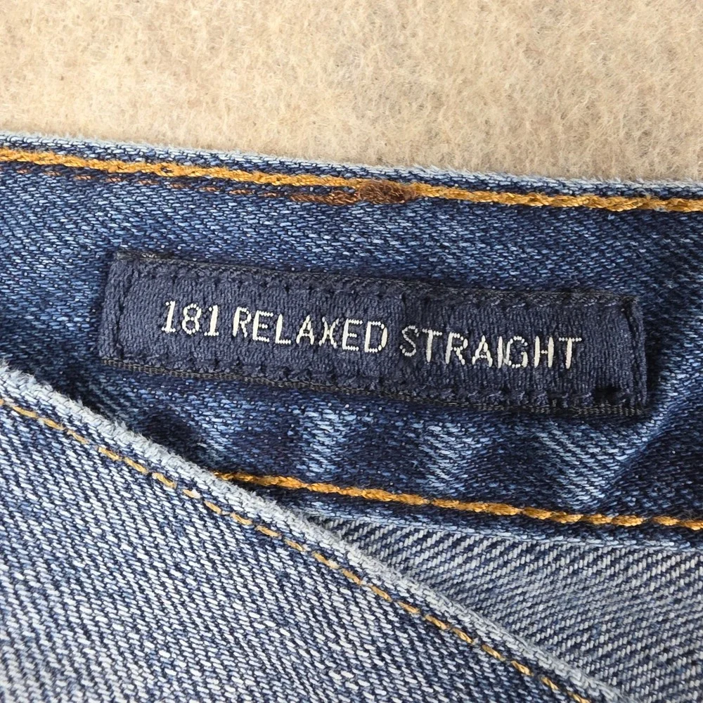 Lucky Brand 181 Relaxed Straight Jeans Mens 40x32 Medium Wash Blue Denim Pants